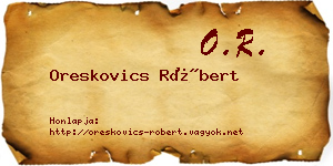 Oreskovics Róbert névjegykártya